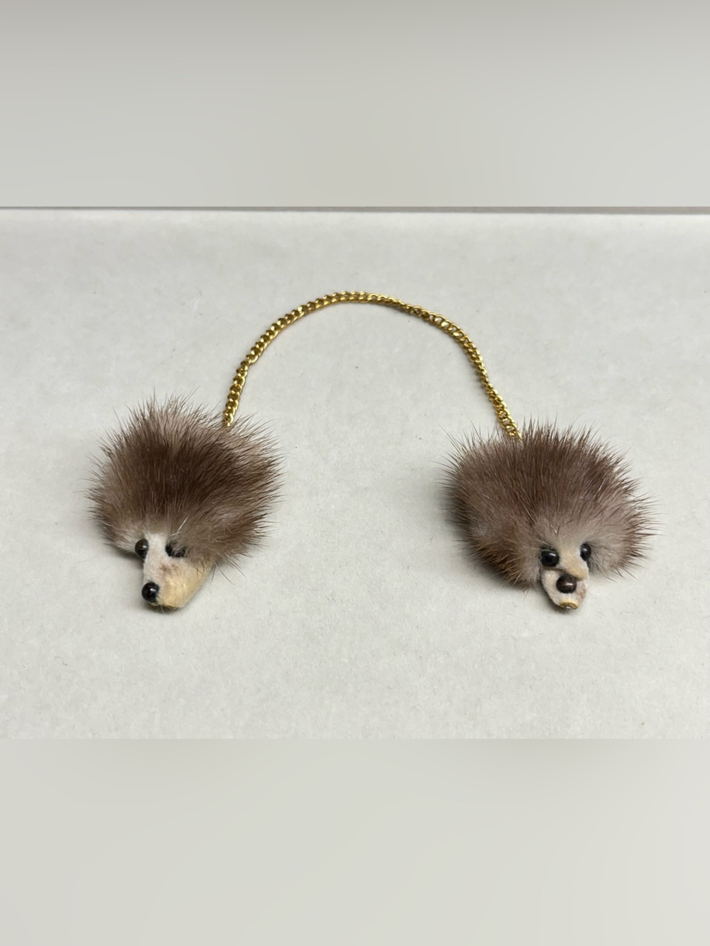 Mink/Rabbit Fur Hedgehog Sweater Guard Clips Vintage